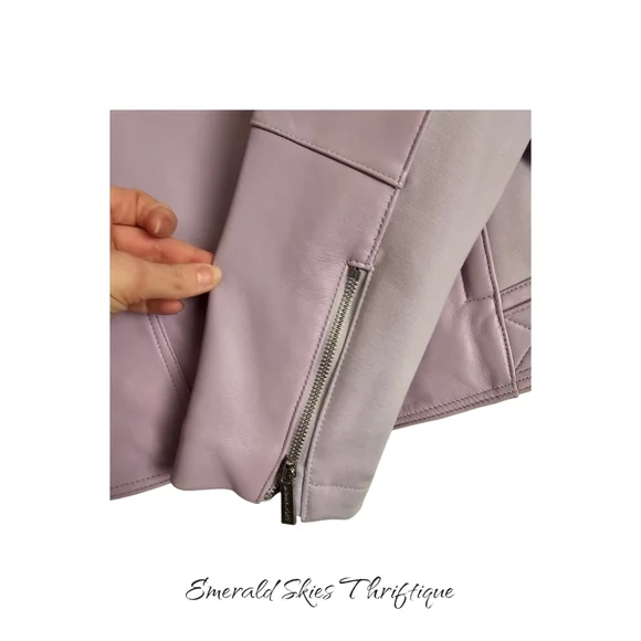 MICHAEL Michael Kors Lavender Leather Jacket - Picture 9 of 10